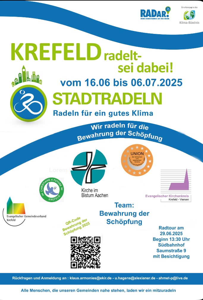 Plakat Interreligiöses Radtour beim Stadtradeln in Krefeld